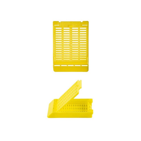 Hinged Tissue Cassette, yellow